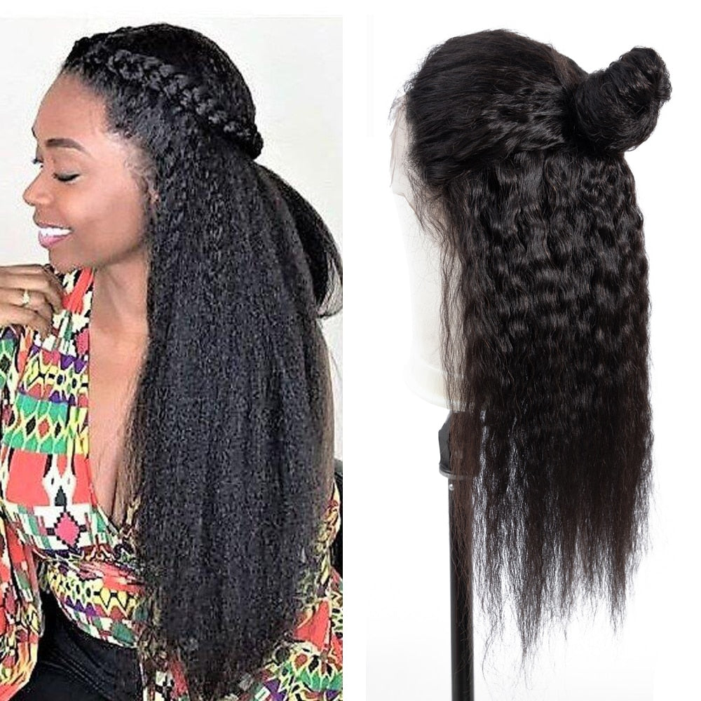 Wig Lace front With Baby Hair Kinky Straigh