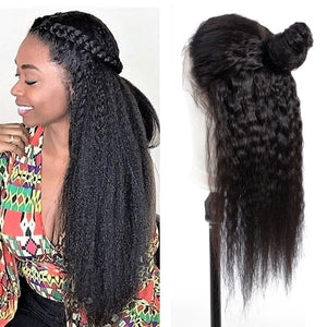 Wig Lace front With Baby Hair Kinky Straigh